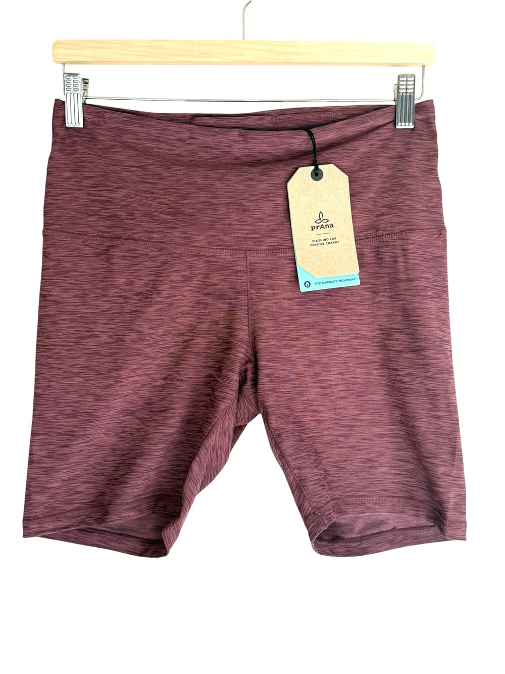 PRANA Kimble Short in Flannel Heather High Rise Yoga LARGE NWT